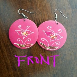 Large wooden earrings